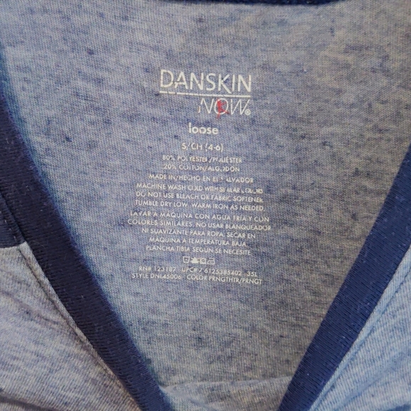 Danskin Now Navy Blue Color Block Shirt - Picture 3 of 5